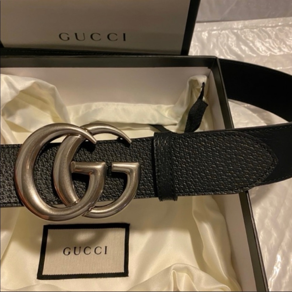 Silver brass buckle Gucci
